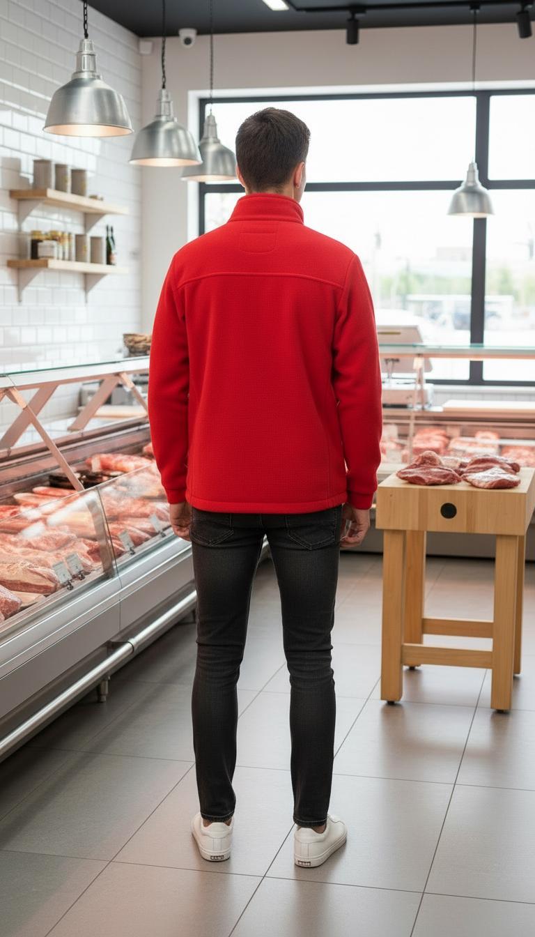 Kırmızı Polar Mont - Görsel 3